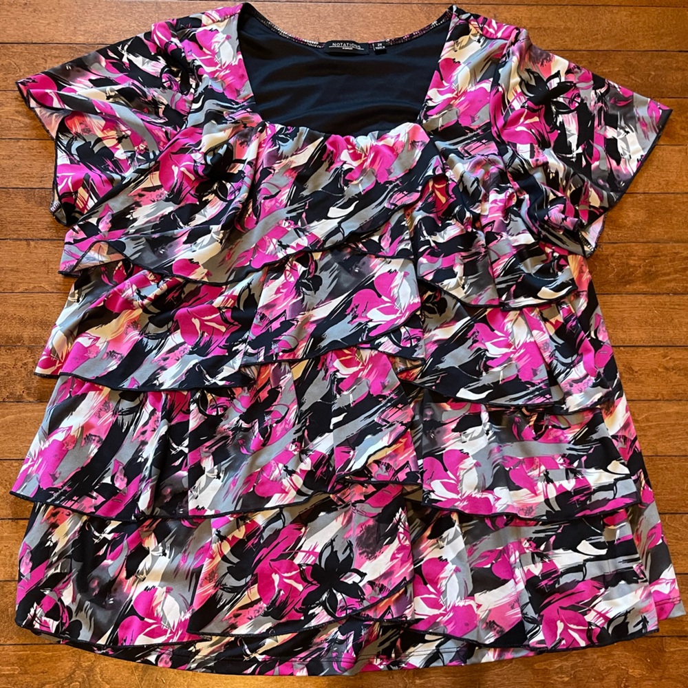 Colorful short to long sleeve dress tops  size 2X bundle - Picture 5 of 5